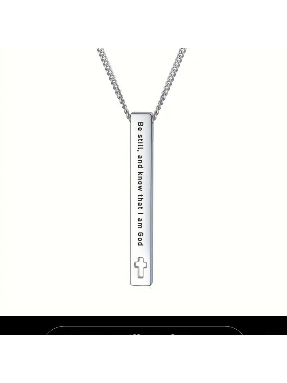 SCRIPTURE Bar NECKLACE Be still And Know I Am God